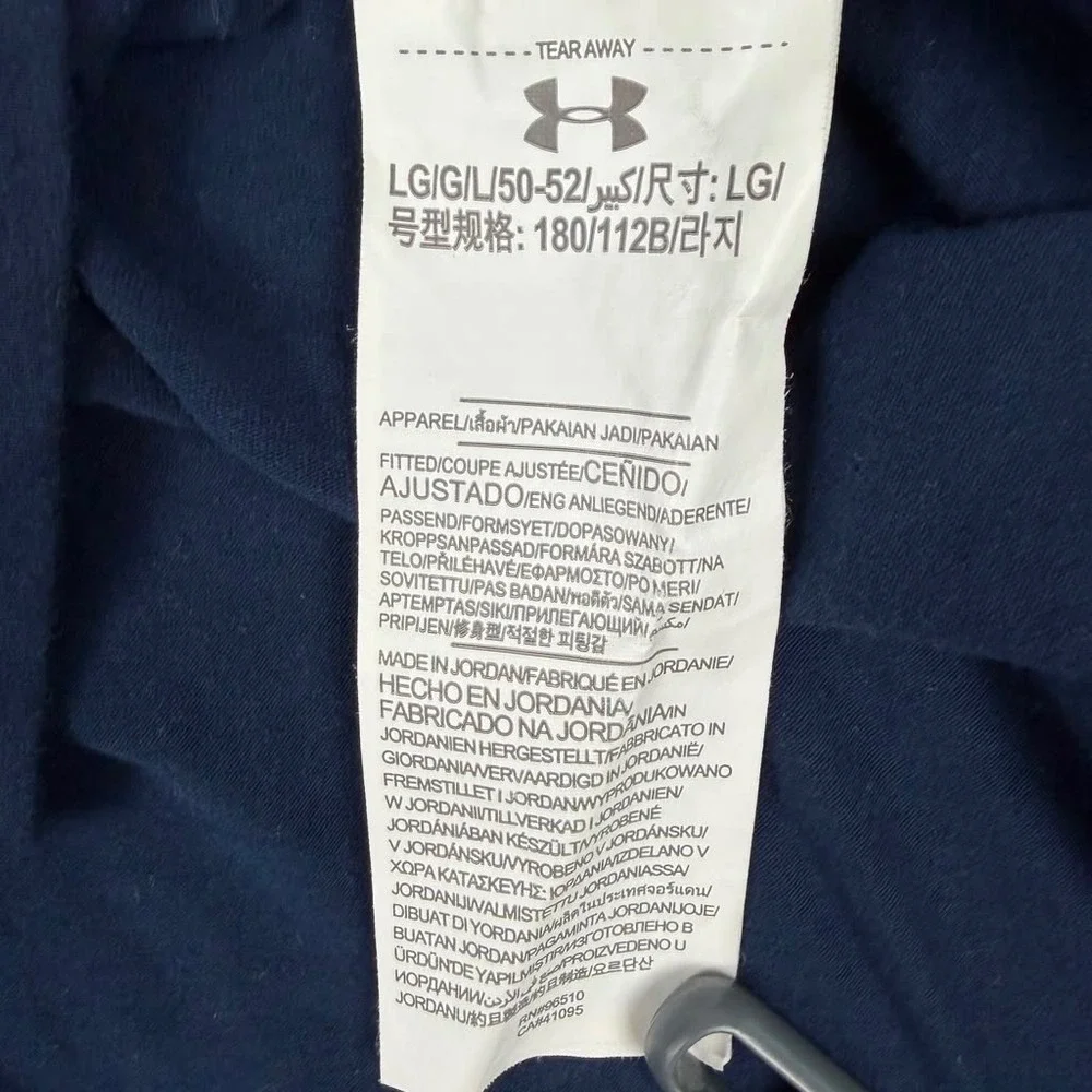 Under Armour Camo Quarter Zip Hoodie Mens Large Blue Cotton Blend EUC